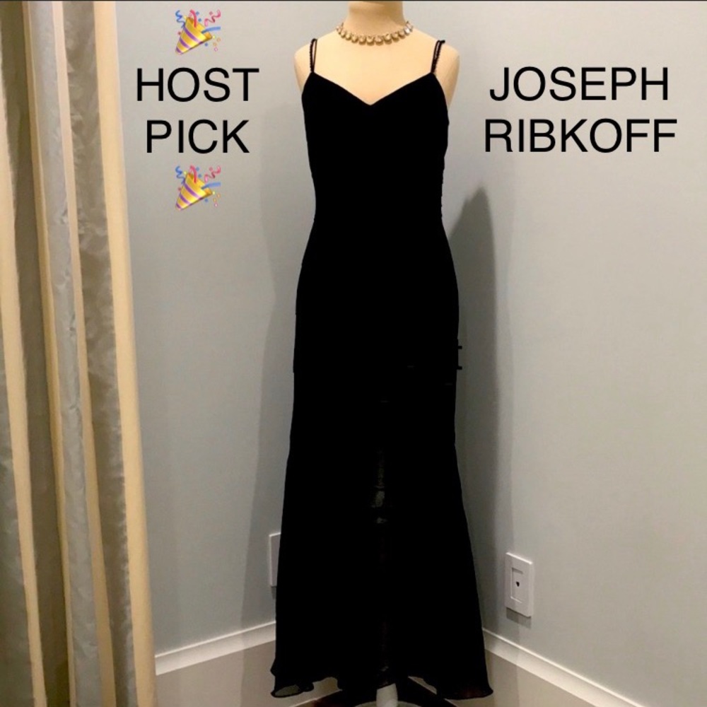 💯✅ AUTHENTIC JOSEPH RIBKOFF GOWN W/ BEADED STRAPS
